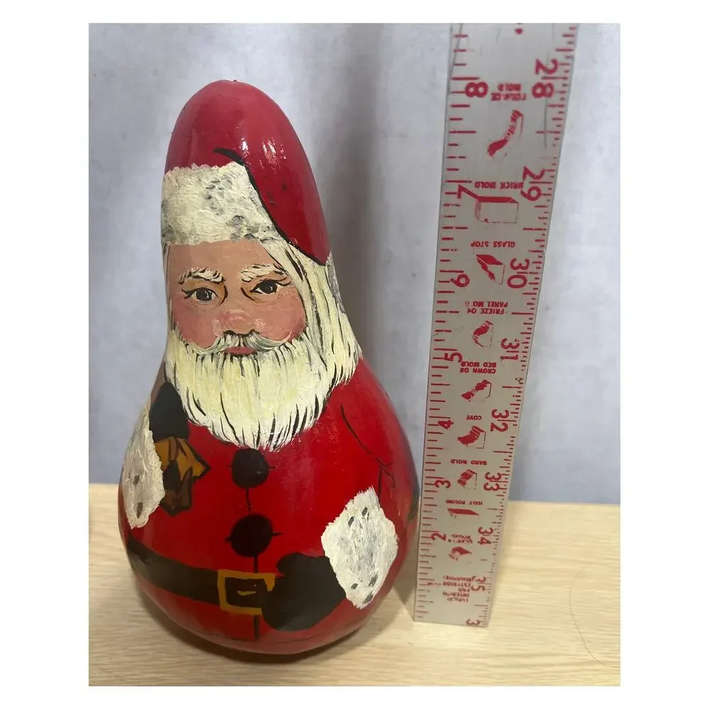Vintage 1998 Mr Santa & Mrs Clause Hand Painted Gourd - Picture 6 of 7